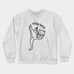 Lazy Cat Drink Coffee 2 Crewneck Sweatshirt